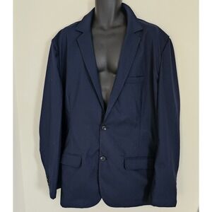 MICHAEL KORS Cotton Blazer Navy Blue Sport Coat 46R